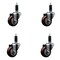 Service Caster 3'' SS Maroon Poly Wheel Swivel 1-1/8'' Expanding Stem Caster Set, 4PK SCC-SSEX20S314-PPUB-MRN-118-4 - alternate 1